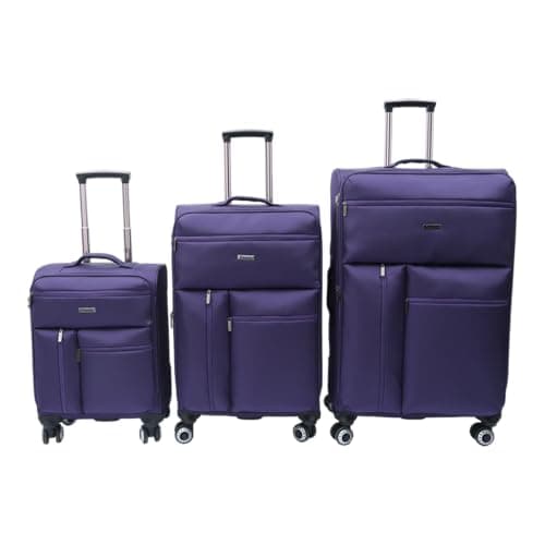 Cassia Soft Luggage Spinner Suitcase – Lightweight Travel Bag with 360° Smooth Wheels, Ripstop Polyester & PU, Expandable Carry-On or Checked Luggage