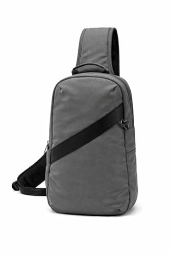 Anti Theft Classic Crossbody Baby Carrier, RFID Blocking, Cut Resistant with Lockable Zippers for Travel & Daily City Use, Grey, 9 cm (W) x 18 cm (L) x 36 cm (H), Crossbody Sling