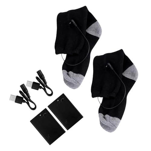 CLISPEED USB Heated Thermal Socks for Travel with Portable Breathable Polyester Material and 50℃ Heating Temperature Foot Warmers Electric Foot Warmer