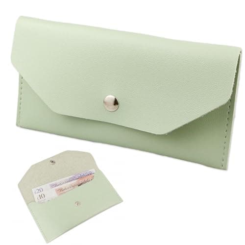 Geukmun Money Wallet- Reusable Travel Wallet for Travel and Budgeting, Money Pouch for Cash Gifts, Waterproof Budget Envelopes, Money Pouch Cash Holder (Green)