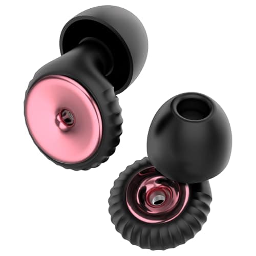 Earplugs Everyday Noise Relief, Super Soft Reusable Ear Plugs with 3 Pairs of Ear Tips (S/M/L),for Custom Fit 24dB SNR Hearing Protection Earplugs for Sleep Study Work Travel Side Sleepers(Rose Gold)