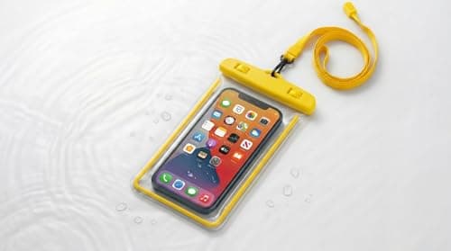 Waterproof Case Underwater Phone Holder Cover Dry Bag Universal Pouch For Smartphones Clear Touchscreen Cover for Swimming, Beach & Travel (Yellow)