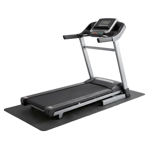 Harbour Housewares Rubber Treadmill Mat – 180 x 75cm – Black - Heavy-Duty NBR, Non-Slip, Water & Abrasion Resistant, Home Gym Floor Protector, Portable Exercise Mat
