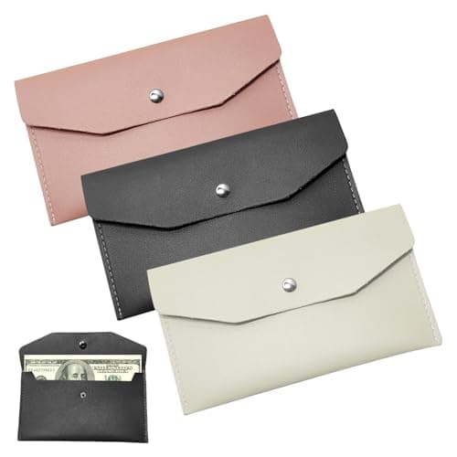 Money Wallet, 3 Pcs PU Leather Money Wallets for Cash, Reusable Cash Wallet, M oney W allets for Cash Gifts, Cash W allet for Notes, for Men Women Cash Check Billing, Minimalist Design