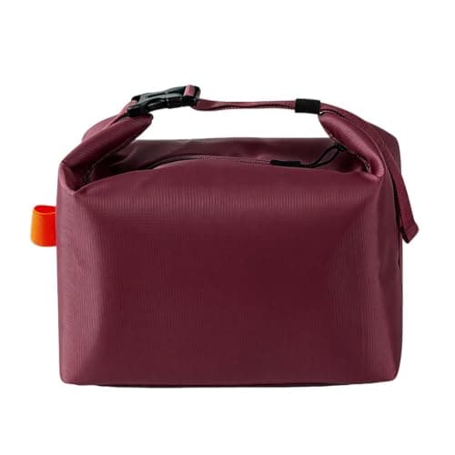 WUWYOUWL Insulated Large Capacity Waterproof Foldable Lunch Bag (Burgundy)