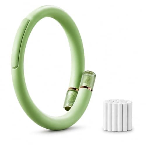 900 Hour Mosquito Repellent Bracelet with 10 Citronella Refills, Waterproof DEET-Free Insect Repellent Wristband, Reusable Anti Mosquito Bracelet for Adults, Kids, Travel, Camping & Garden (Green)