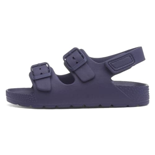 Shoe Zone - Kids Navy Double Buckle Easy Fasten EVA Sandal - Size 9 Child UK - Blue