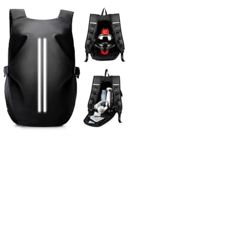 HYC00 Motorcycle Backpacks for Men Women Waterproof Motorbike Helmet Bag, Large Motorbike Helmet Backpack Reflective, Motorcycle Accessories, Travel Rucksack Cycling Backpack Bike Outdoor Bags,Black S