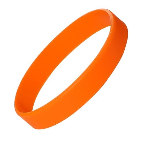 Plain Orange Coloured Silicone Sports Arm Exercise Wristband Bracelets Rubber Wrist Bands Party Accessories For Men Women Boys Girls (Pack of 1)