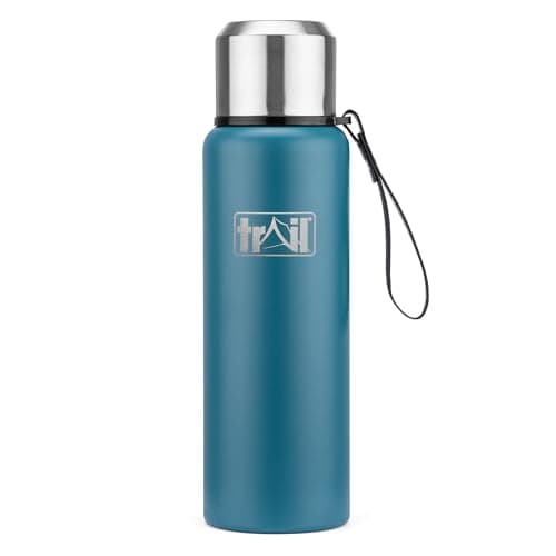 Trail Vacuum Flask with Strap, Camping & Travel, 1000ml, Teal
