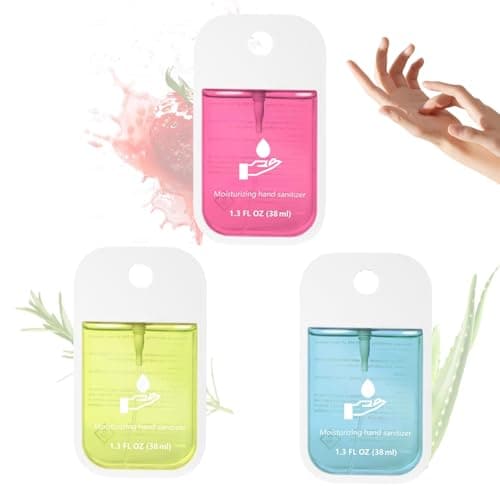 3Pcs Mist Hydrating Hand Sanit-izer Spray for Adults,Cleanses Your Hands,Power Mist Hydrating,Hand Sanit-iser Travel,Mini Travel Essentials,Aromatic Hand Wash,Strawberries+Aloe vera+Vanilla