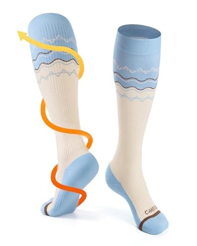 CAMBIVO Compression Socks for Women and Men, 15-20 mmHg Flight Socks