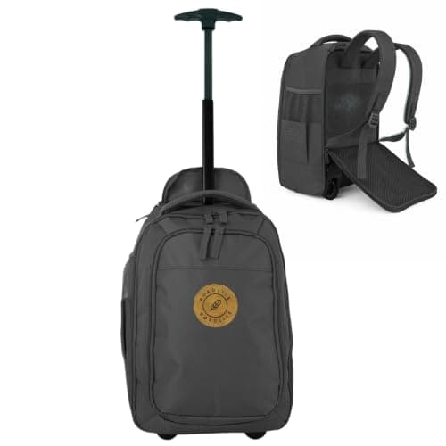 Bordlite Ryanair Cabin Approved Wheeled Backpack 40x25x20cm – 2 in 1 Lightweight Trolley Bag & Rucksack on Wheels (20L) Underseat Hand Luggage for Travel, Business, Weekend Trips - Black