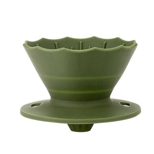 MERMOO YILAN Collapsible Coffee Dripper, Silicone Pour Over Coffee Filter Holder - Portable Reusable Foldable Coffee Maker Cone for 1~2 Cups, Travel, Camping, Gift (Green)