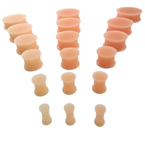 DCTattoo Pair Silicone Flexi Flesh Shade Ear Hider Tunnels *Plugs* - Medium 5mm