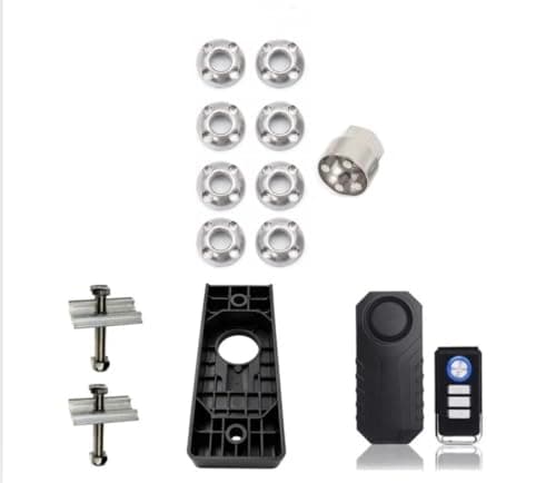 8 x Fits Tent Box/Roof Tent Anti-Theft Security Nuts Tamperproof Locking Nuts Set + Roof Tent Security Motion Sensing 113db Alarm + Alarm Holder ULTIMATE SECURITY BUNDLE