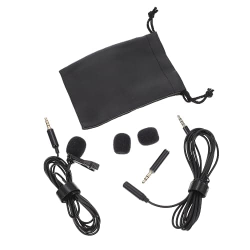 BESTOMZ Noise Cancelling Lapel Mic Clip-on Microphone Black Aps Copper for Live Stream and Recording