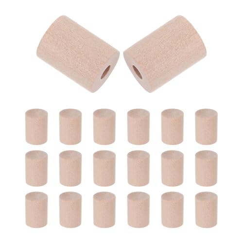 Zerodeko 20pcs Wooden Pegboard Hook Locking Inserts for Hooks and Towels, Easy Installation round Wood Plugs Universal Fit for Studios and Entryways, Khaki Colour