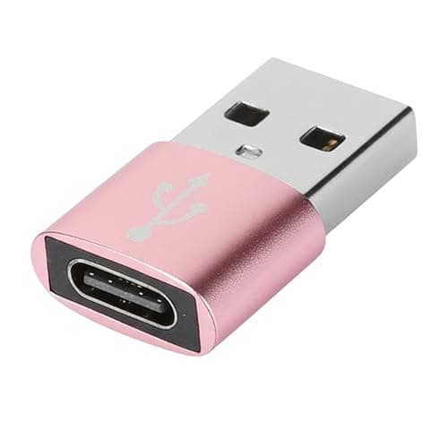 USB to USB C Adapter for i-Phone 16 15, PD 20W USB-C Type C Fast Car Charger Adapter Plug for i-Phone 14, 13, 12, 11, Sam-sung S24, S23, S22 S21 S20 and More, Type C Female to USB A Male(Rose Gold)