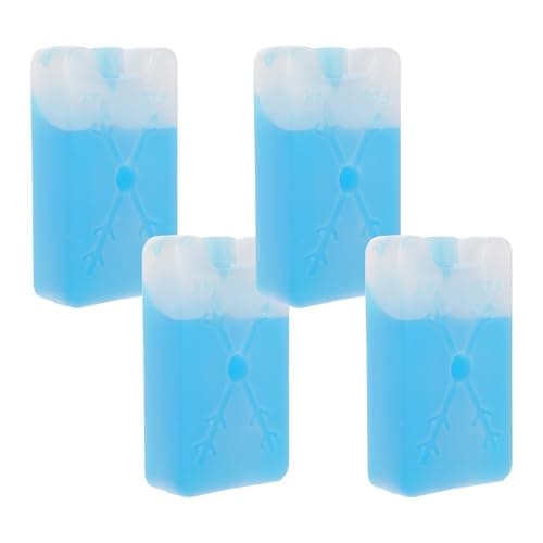 4pcs Cool Ice Box Reusable Ice Pack for Food Storage, Blue Rubber