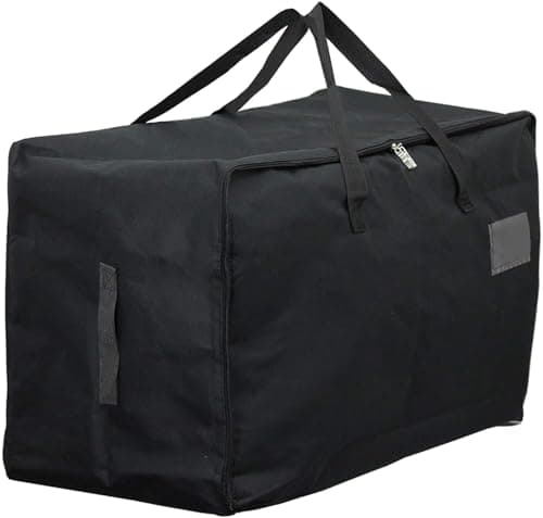 Spares2go Large Zipped Duffel Bag 600D Oxford Canvas Water-Repellent Travel Gym Camping Car Boot Storage Duffle Holdall (Black, 100L)