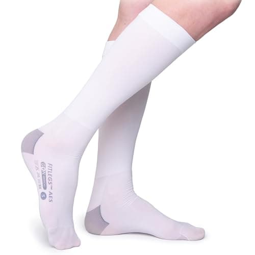 FITLEGS - Anti-Embolism Open-Toe Compression Stocking 18mmHg, XL, White