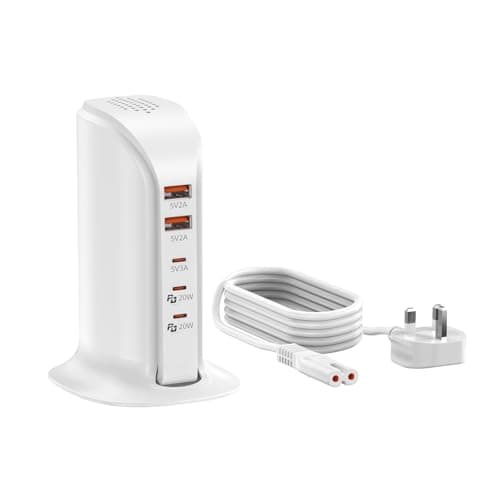 VPSUN 35W USB C Charging Station, 5-Port Charger with 3 USB-C & 2 USB-A