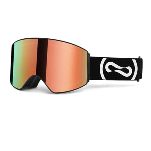 SETNGB 2026 Fashion Magnetic Ski Goggles UV400 Protection Anti-Fog Ski Glasses Men Women Quick-Change Lens Snowboard Goggles,Rose gold,185 * 105mm