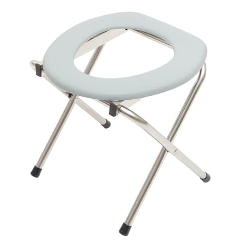 Healeved Portable Folding Toilet Stool Chair Lightweight Foldable Commode for Elderly Pregnant Women Indoor and Outdoor Use Easy to Clean and Store