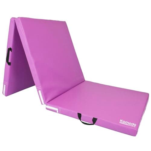 Komodo Tri Folding Yoga Mat 6ft Padded Pilates Floor (Purple)