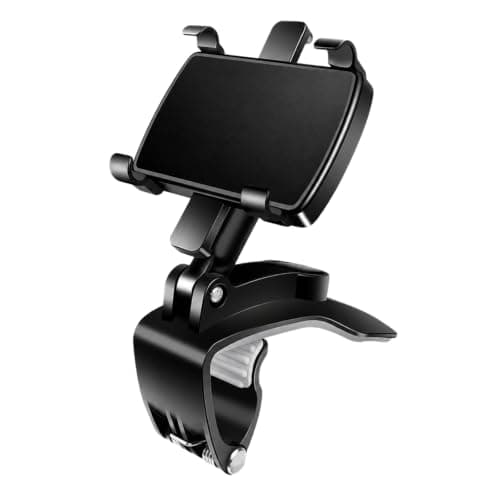 Car Phone Holder, Dashboard Clip Mount, 360° Rotation for 4–7" Phones