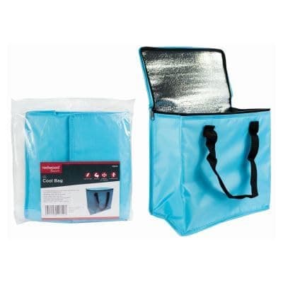 Blue 12L Insulated Cool Bag - Foldable Thermal Cold Picnic Beach Camping Travel Food Lunch Family Cooler Ice Box - By Redwood