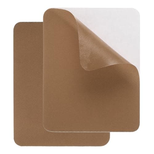 sourcing map 2 Pcs Self-Adhesive Repair Patches 9.5 x 12.5 cm Waterproof Twill Fabric Repair Patch Tape Washable Repair Patch Kit for Down Jackets Clothes Tents Umbrellas Bags, Light Brown