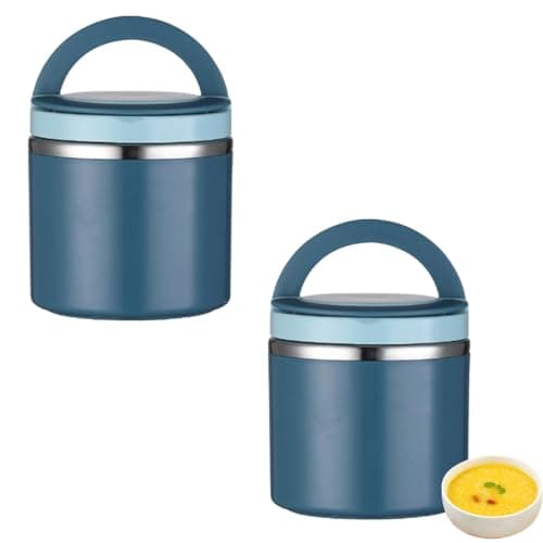 2PCS Insulated Jar for Hot Food, Stainless Steel Food Flask with Handles