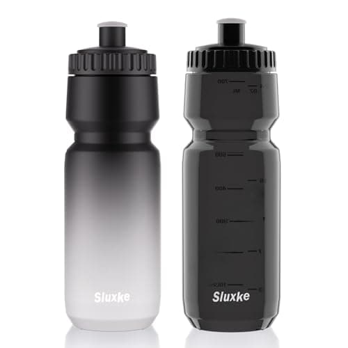 SLUXKE 24oz Cycling Water Bottle 2Pack, 720ml Sports Squeeze Bottle BPA Free, Lightweight Bicycle Water Bottle Fits Most Bike Cages