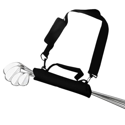 Golf Club Bag Mini Lightweight Foldable for Men Women Kids Driving Range Course Practice Durable Shoulder Strap Golf Carry Bag Pencil Travel Bag with Pocket Black
