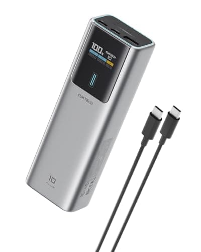 CUKTECH Power Bank 15000mAh 100W, External Battery Fast Charging, Portable Charger with Display, Compatible with iPad, iPhone 16/15 Plus Pro MAX, Galaxy S24 S23 Ultra