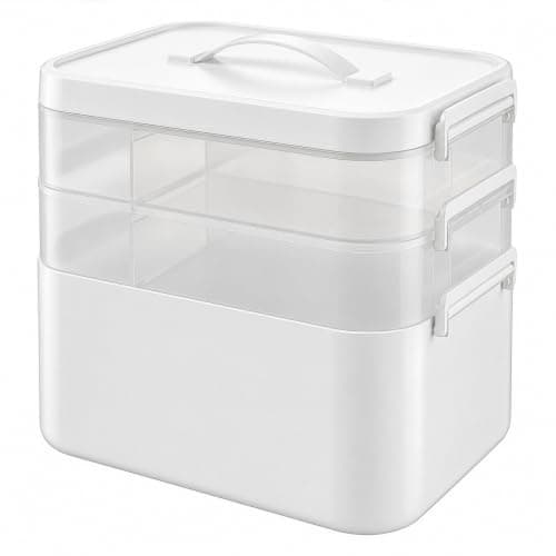 Stidyzo Medicine Storage Box, 3-layer Stackable Storage Box