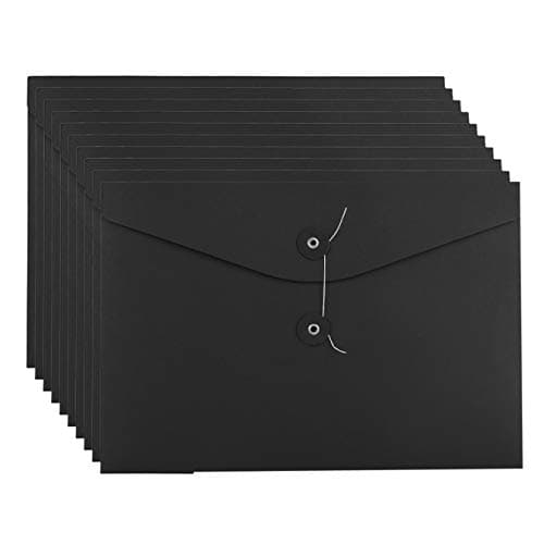 10pcs A4 Kraft Envelope File Folders Wallet Folder Documents Paper Bag File Bag Pockets Paperwork Organizer Storage Bag Pouch with String Fastener Closure for Office School Home