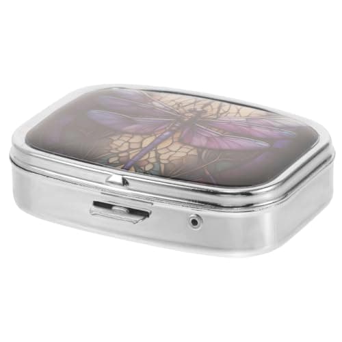 Silver Iron Two-Grid Pill Box for Vitamins and Manicure Accessories