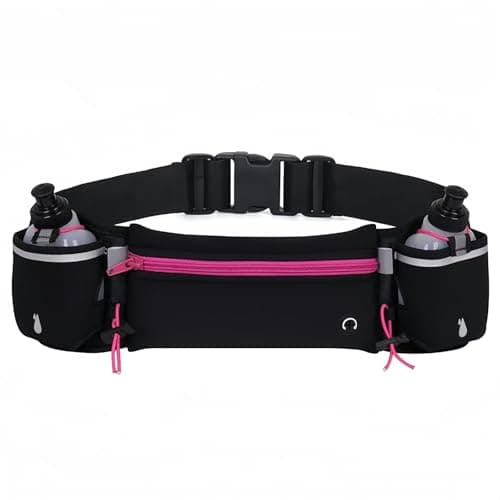 ROSSRORE Running Belt with Water Bottles Anti-Bounce for Women Gym Training