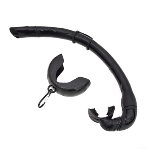 Honseadek Foldable Snorkel Tube, Roll Up Diving Snorkel with Soft Silicone Breathing Tube, Compact Travel Set Featuring Ergonomic Mouthpiece and Flexible Swim(Black)