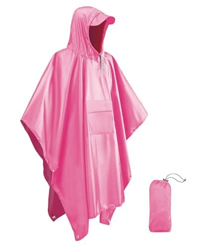 Victoper Waterproof Rain Poncho for Adults, Reusable Lightweight Hooded Raincoat for Men and Women Portable Travel Poncho for Hiking, Camping, Cycling and Outdoor Activities