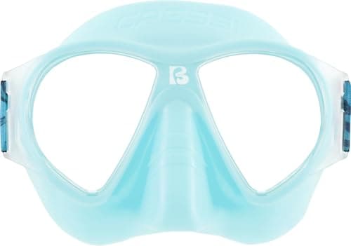 CRESSI since 1946 - Force Mask - Separate Polycarbonate Lenses and Soft TPR Face Mask Ideal Snorkelling Surface Swimming and Beach Holidays - Ice Cyan Elastic Strap Coral Blue - One Size - Adult