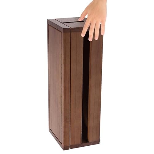 Happyyami Wooden Cable Organizer Box Large Coffee Colour for Power Strips