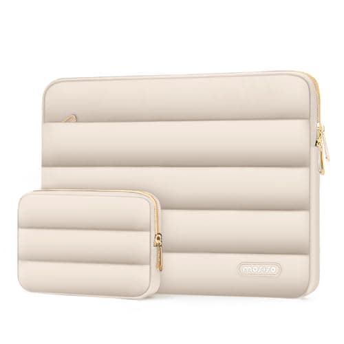 MOSISO 13.3 inch Laptop Case Puffy Sleeve with Small Bag, Sand