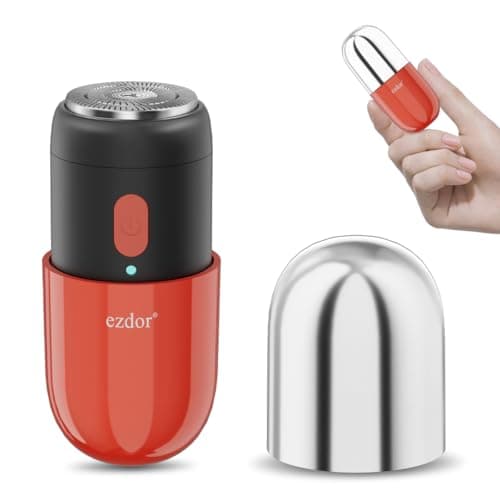 Mini Electric Shaver, Compact Electric Razor for Men Women, USB-C Rechargeable Mini Shaver, Waterproof Portable Shaver, Powerful Men's Shavers, Cordless for Travel Home Business Trip (Red)