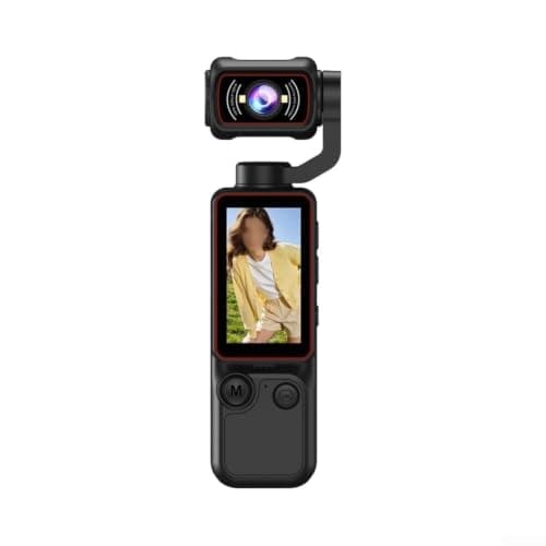 Linhexis 1080P Vlogging Camera with 180° Auto-Rotating Lens(Black)