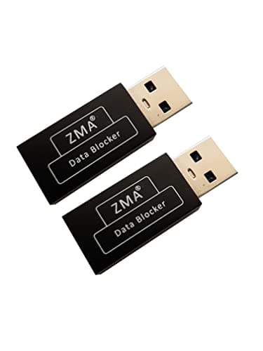 ZMA USB Data Blocker | Secure Fast Charging 3rd Gen Data Defender - Anti-Hacking Antivirus USB Data Blocker for iPhone, Smartphone Data Sync Blockers, Blocks Unwanted Data Transfer (2, Black)