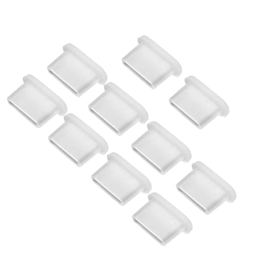 Type C Dust Plug – Silicone 10 Pieces Set | Dustproof Mesh Stickers Port Cover For Phones | Charging Port Protector Anti Dust Plug For USB C Devices Mobile Tablet Protection